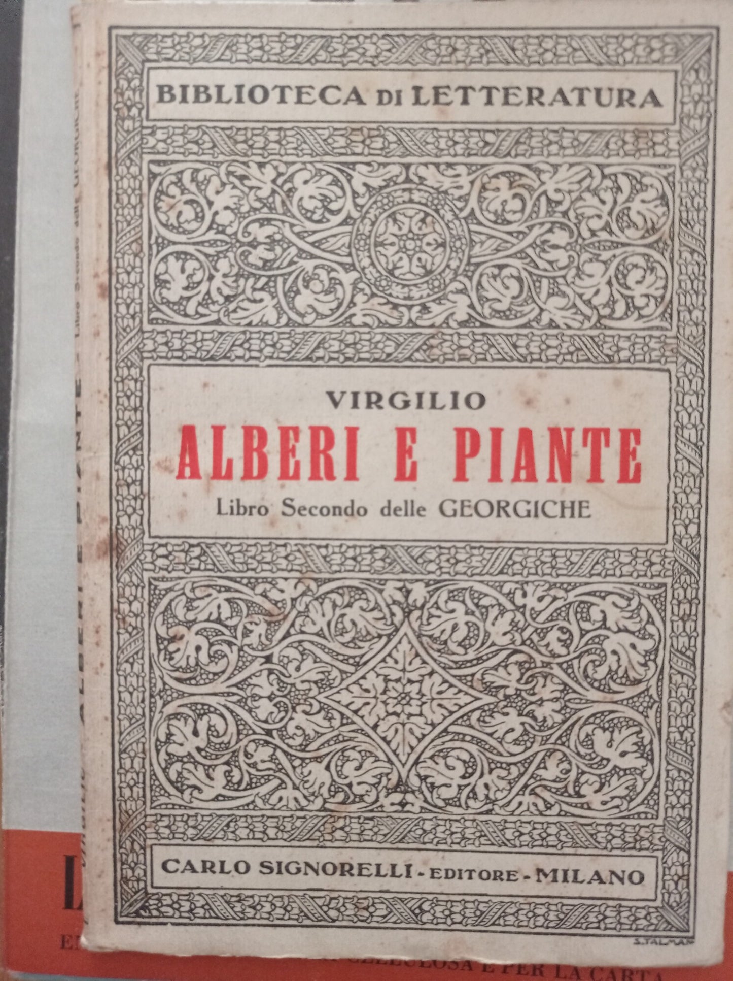Alberi e piante Libro Secondo delle GEORGICHE - copertina