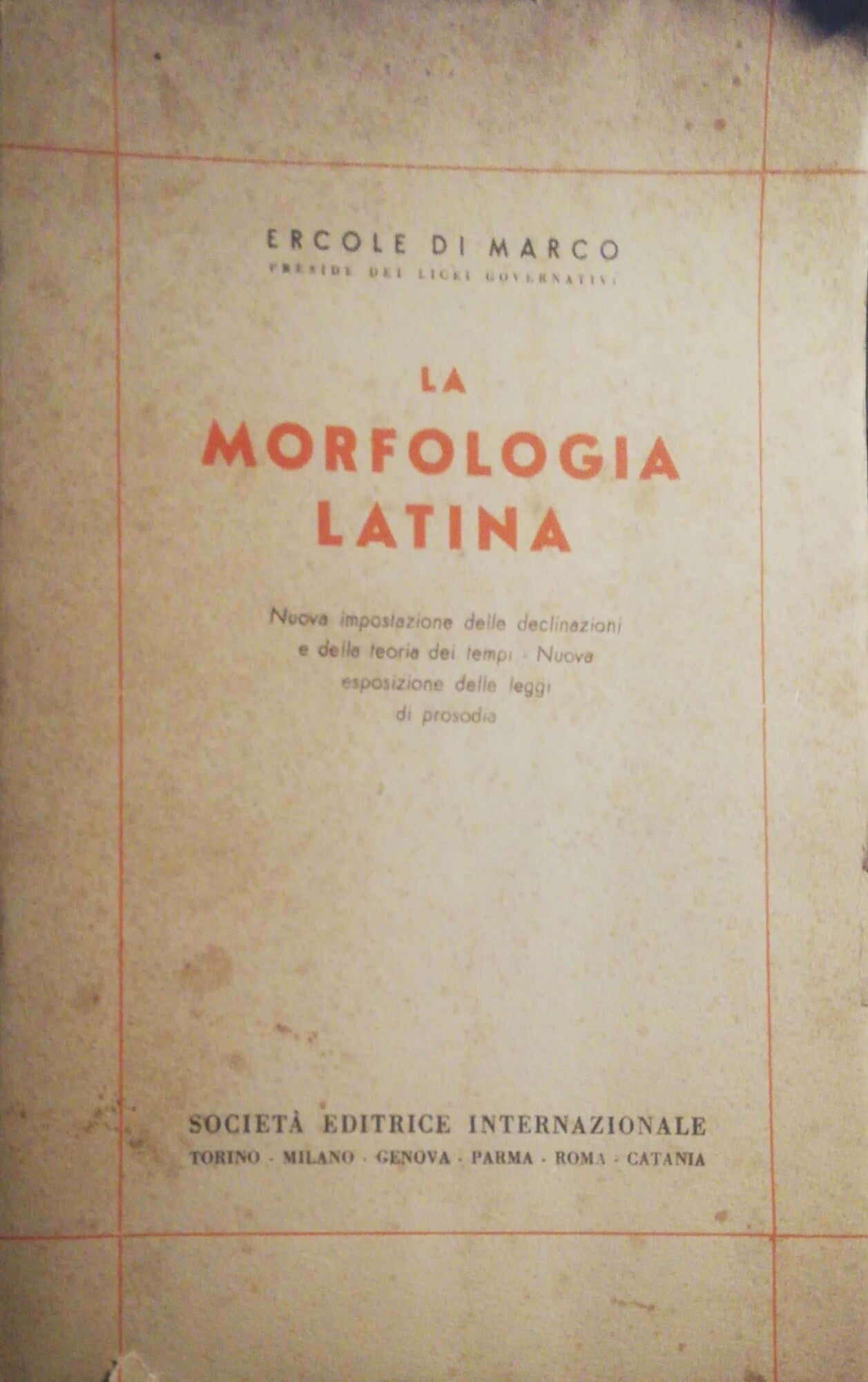 La morfologia latina - copertina