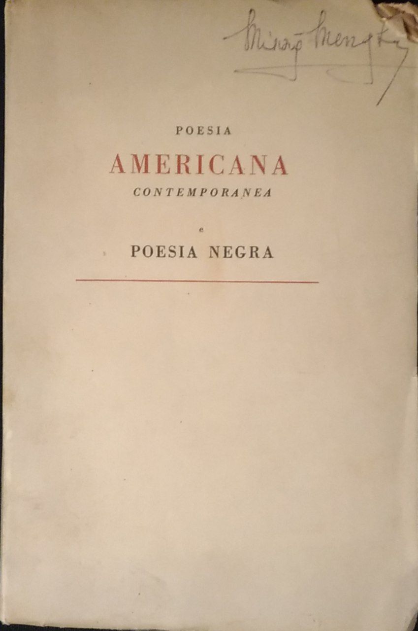 Poesia americana contemporanea e poesia negra - copertina