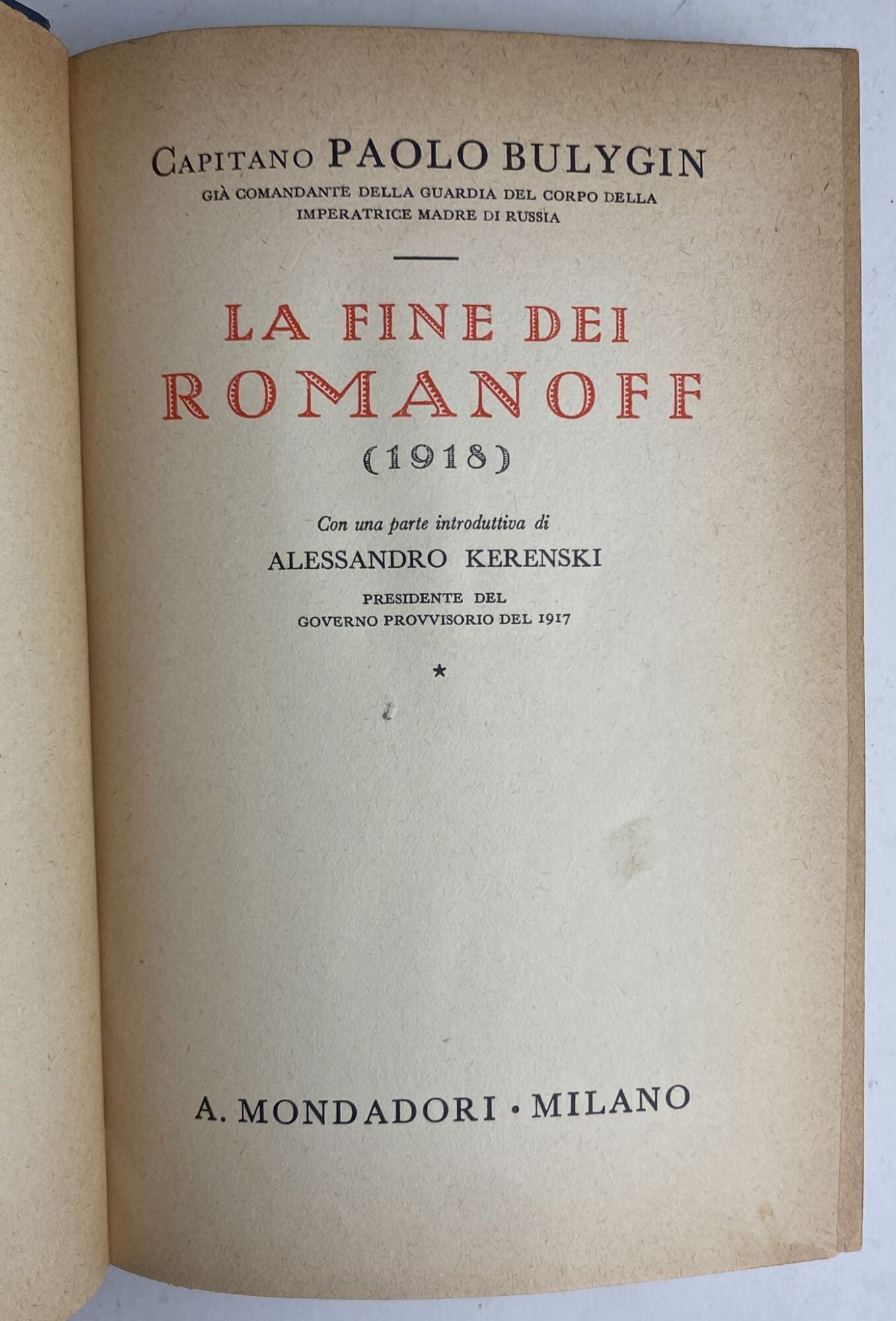 La fine dei Romanoff. 1918 - copertina