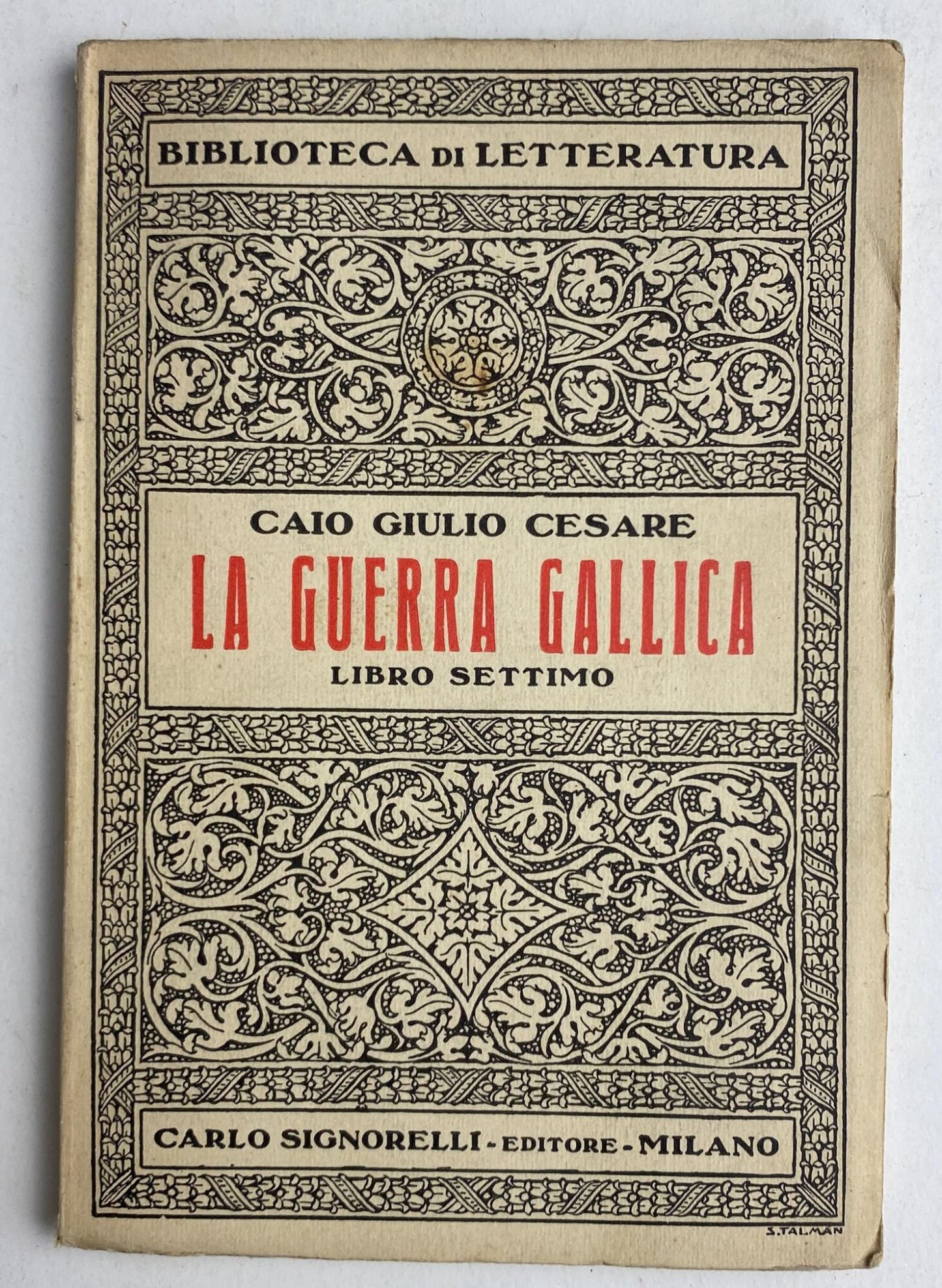 Biblioteca di letteratura: La guerra gallica. Libro settimo - copertina