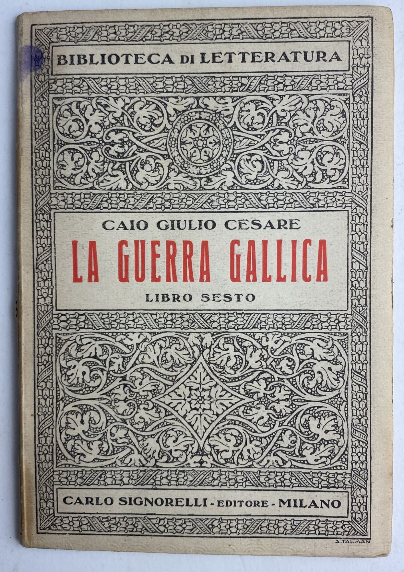 Biblioteca di letteratura: La guerra gallica. Libro sesto - copertina