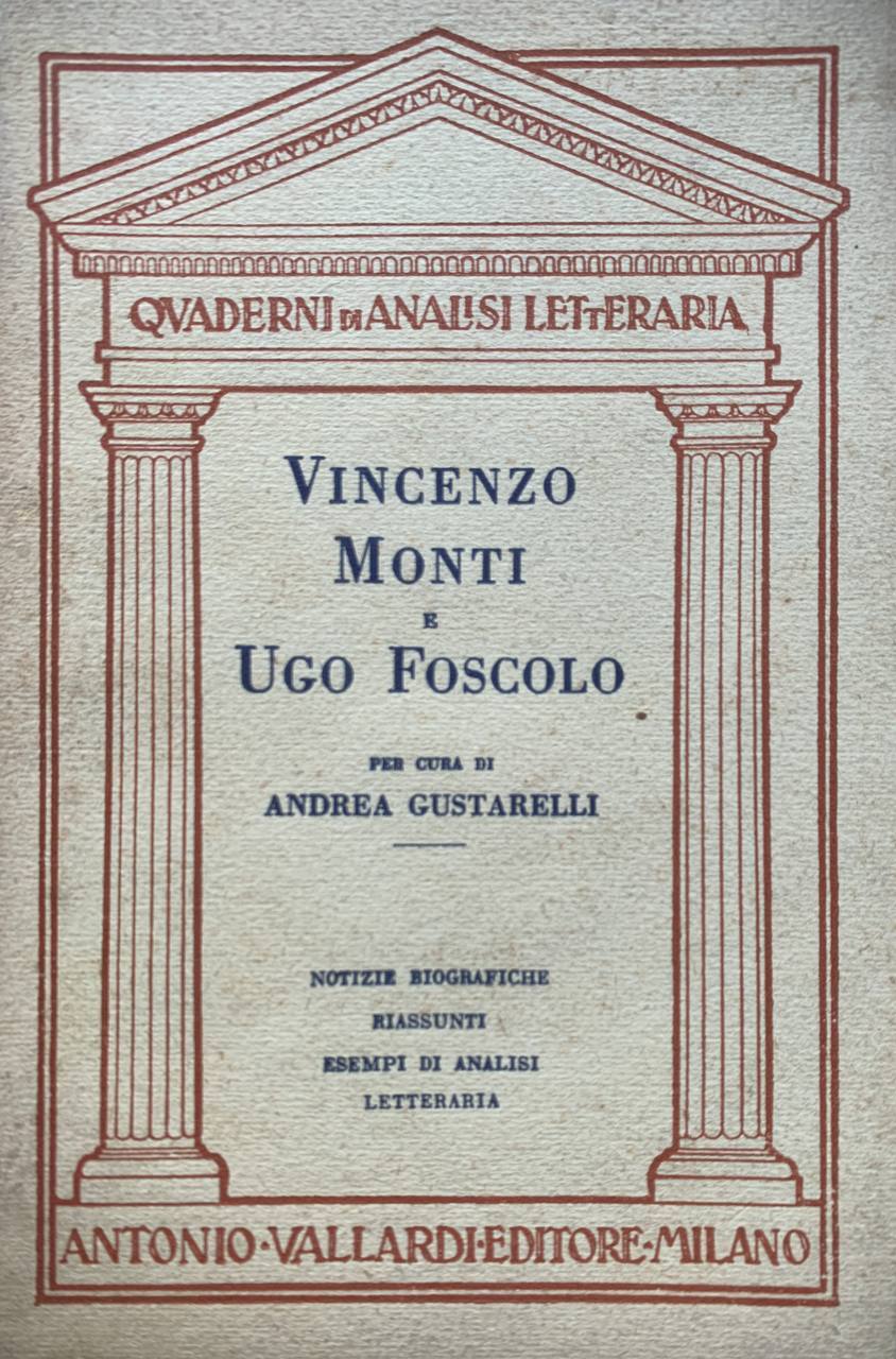 Vincenzo Monti e Ugo Foscolo - copertina