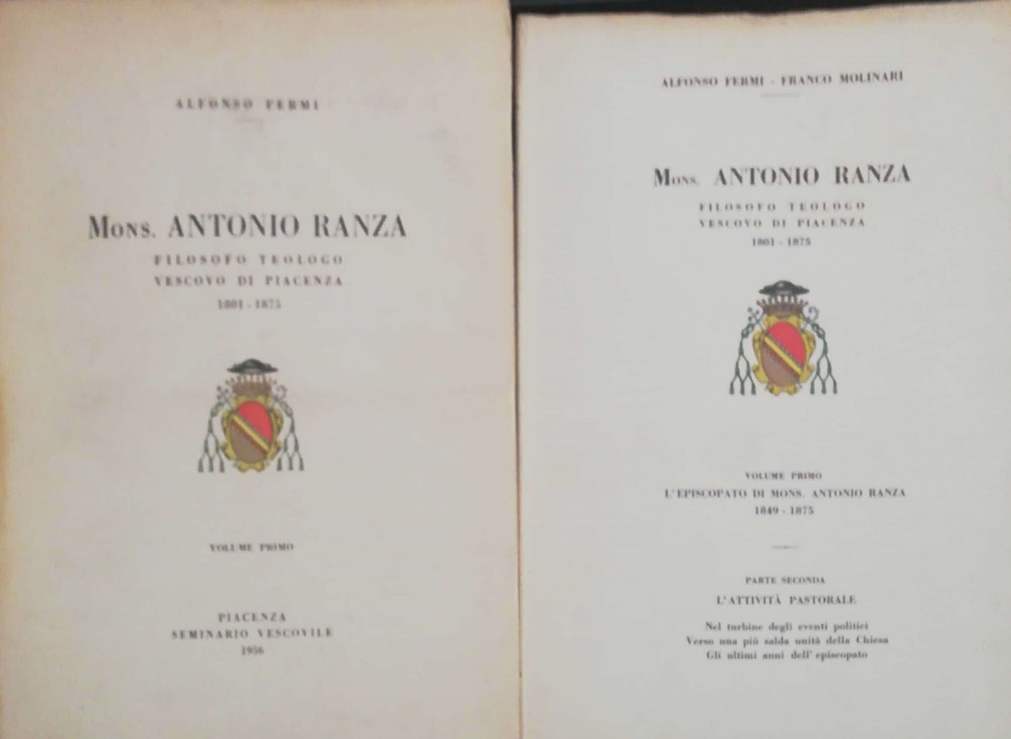 L'piscopato di Mons.Antonio Ranza 1801-1875 2 vol. - copertina