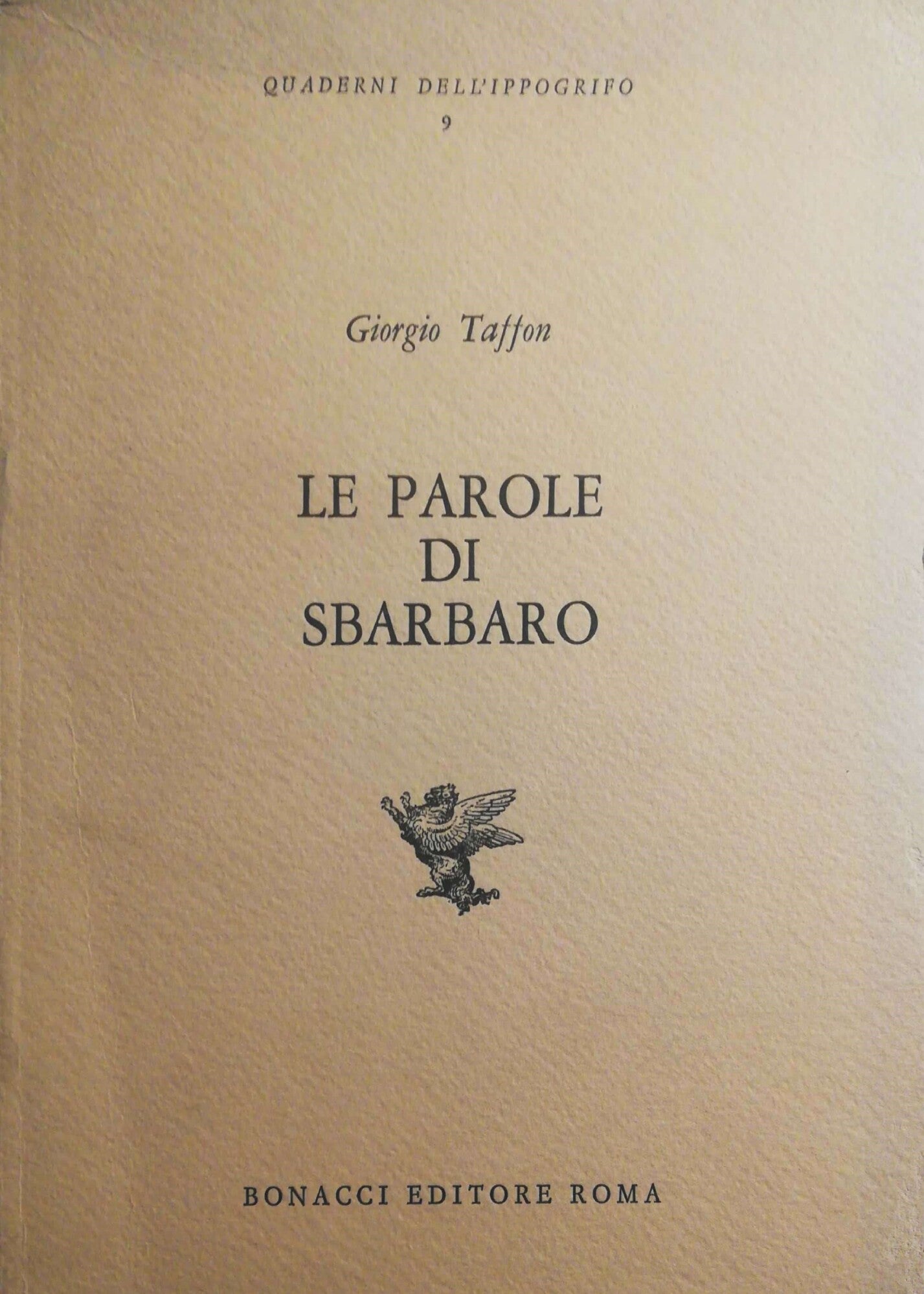 Le parole di Sbarbaro - copertina