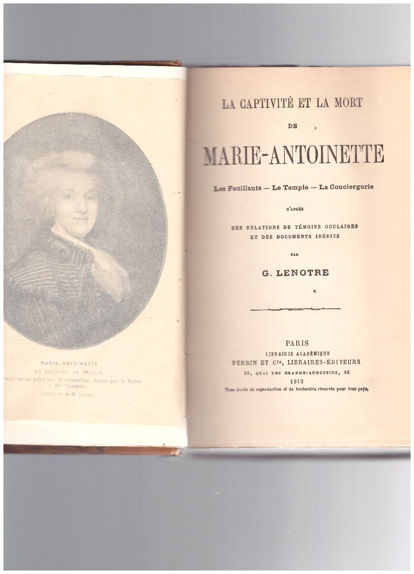 MARIE-ANTOINETTE (la Captivitè et la Mort) - copertina