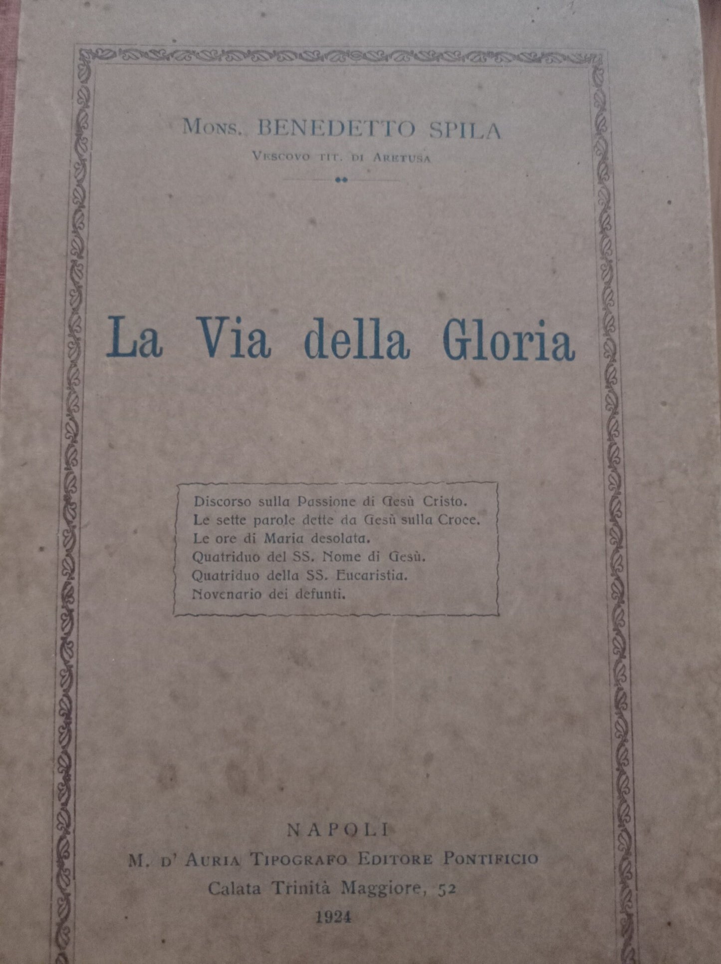 La Via della Gloria - copertina