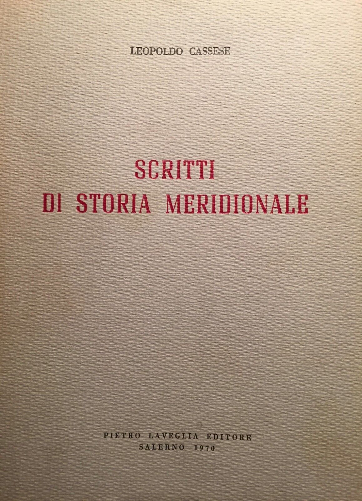 Scritti di storia meridionale - copertina