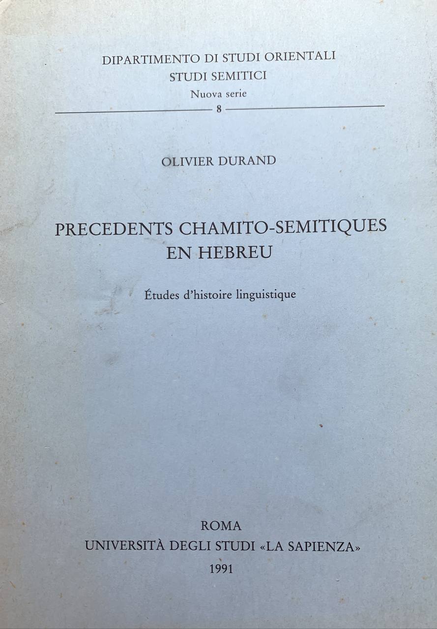 Precedents chamito-semitiquesm en Hebreu - copertina