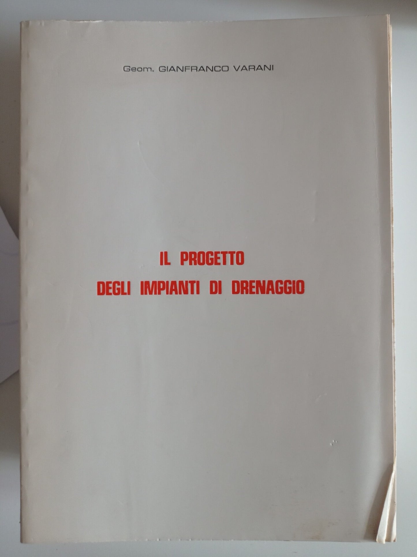 I progetto degli impianti di drenaggio - copertina