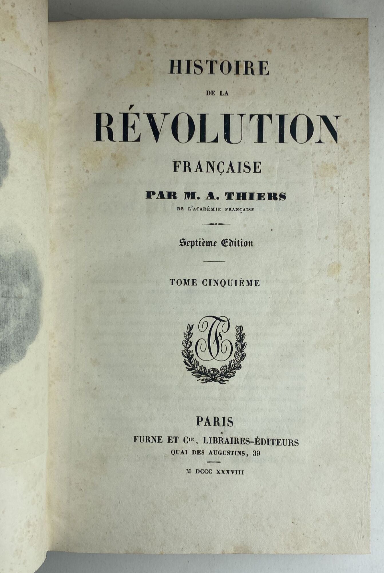 Histoire de la Revolution française. Tome cinquieme - copertina