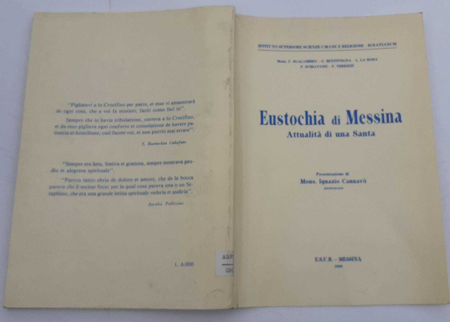 Eustochia di Messina. Attualità di una santa - copertina