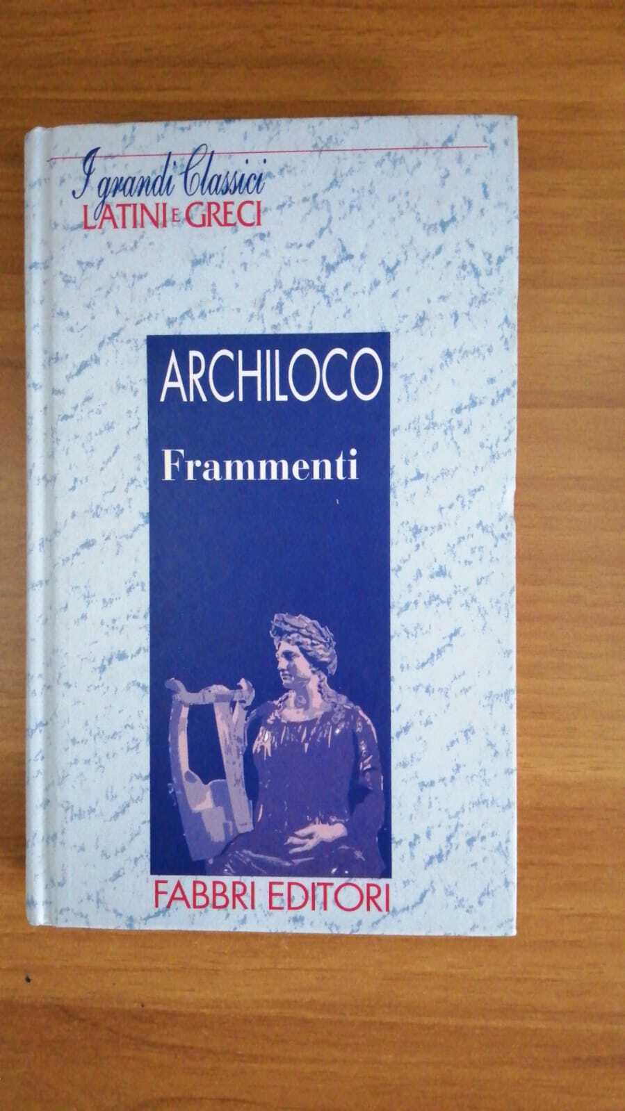 Frammenti, testo greco a fronte - copertina