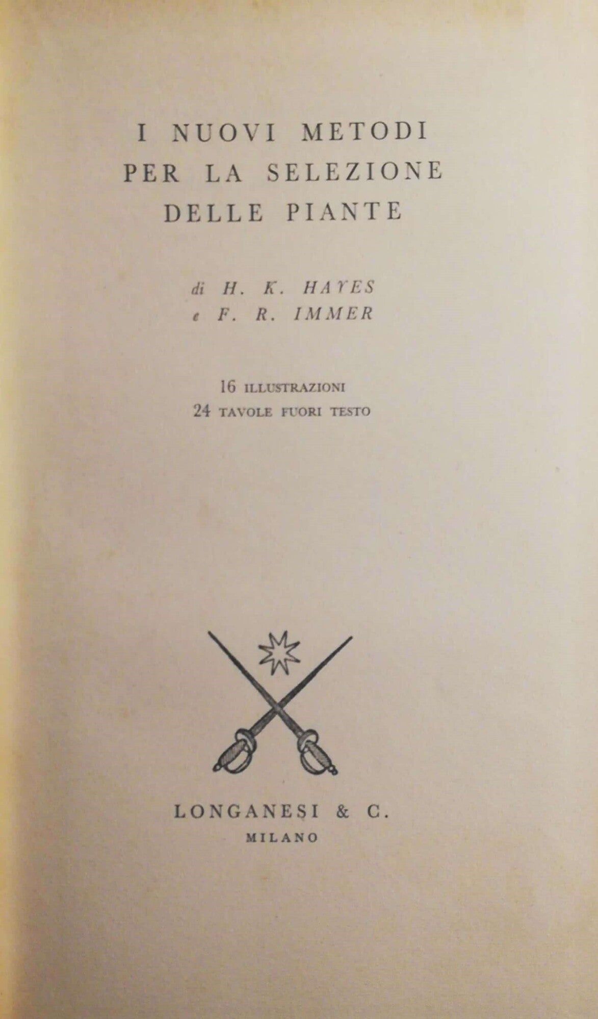 I nuovi metodi per la selezione delle piante - copertina