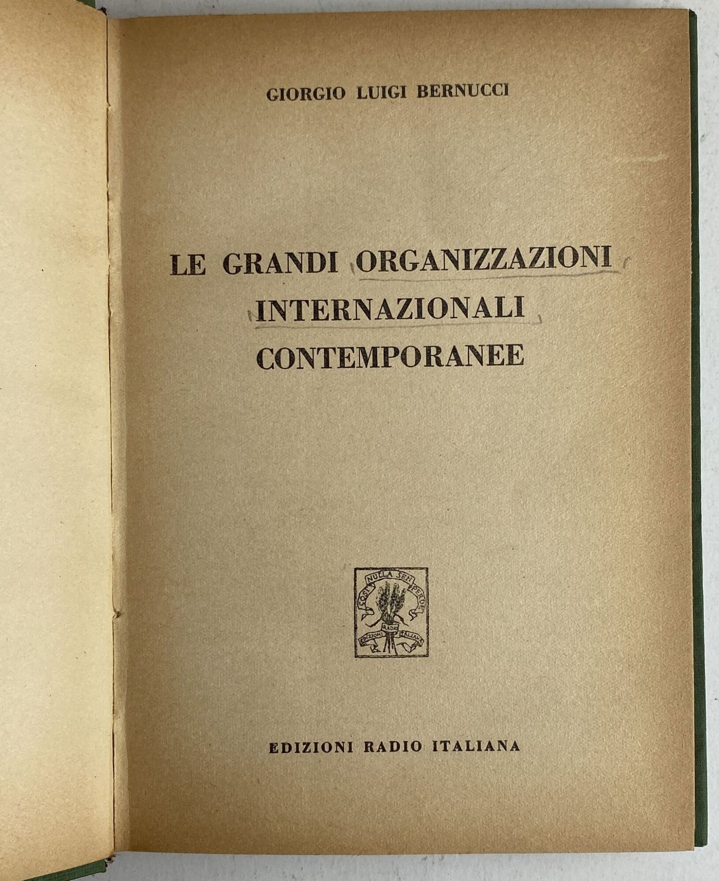 Le grandi organizzazioni internazionali contemporanee - copertina