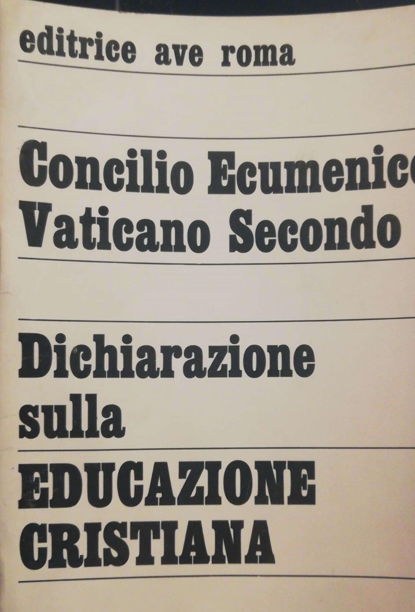 Dichiarazione sulla educazione cristiana - copertina