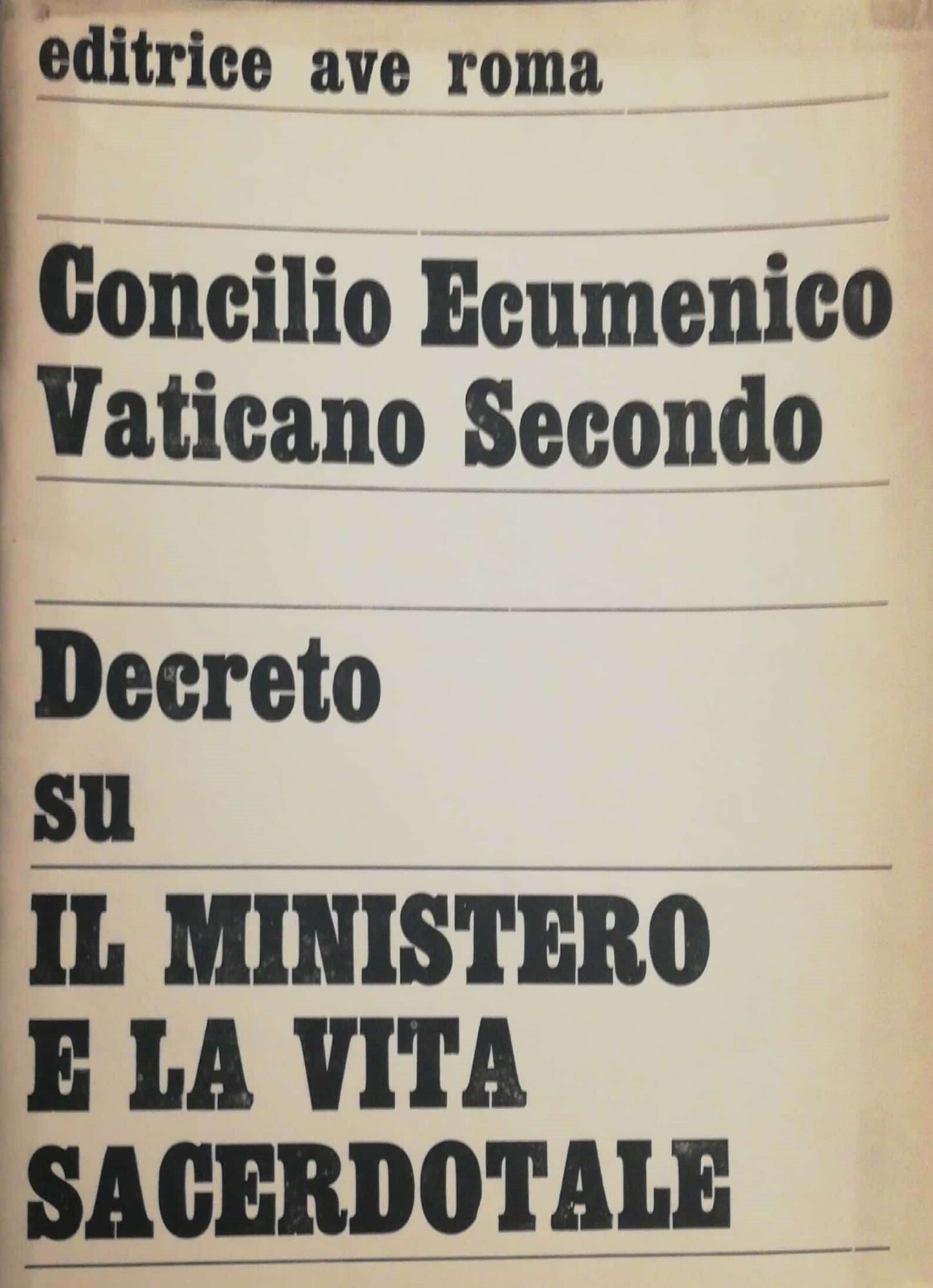 Decreto su il Ministero e la vita sacerdotale - copertina