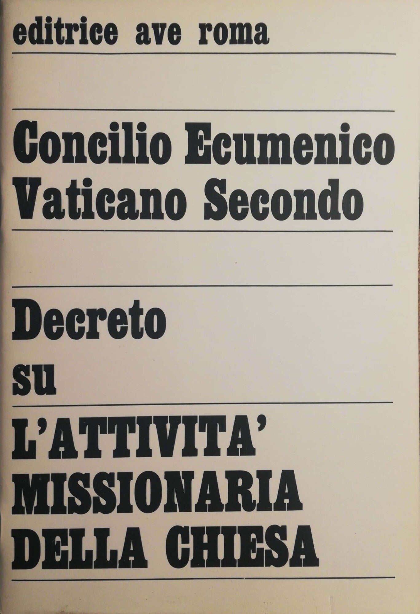 Decreto su l'attività missionaria della Chiesa - copertina