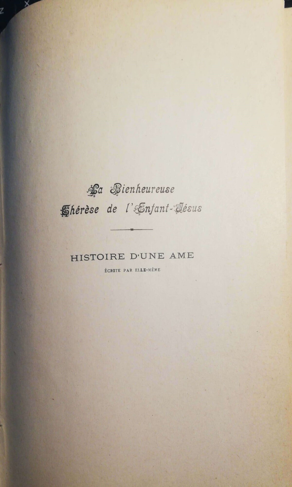 La Bienheureuse Thérèse de l'enfant Jésus, histoire d'une ame - copertina