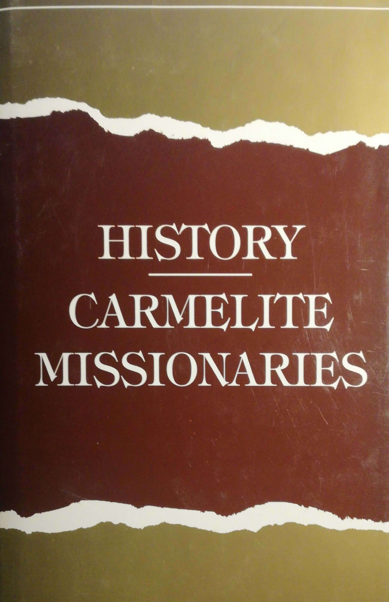 History of the congregation of the Carmelite Missionaries - copertina