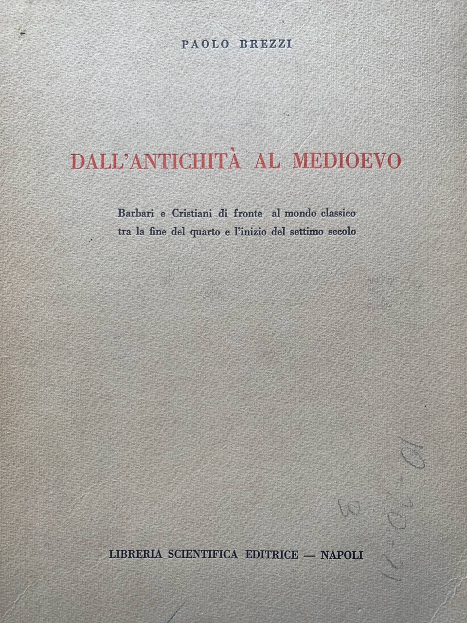 Dall'antichità al medioevo - copertina
