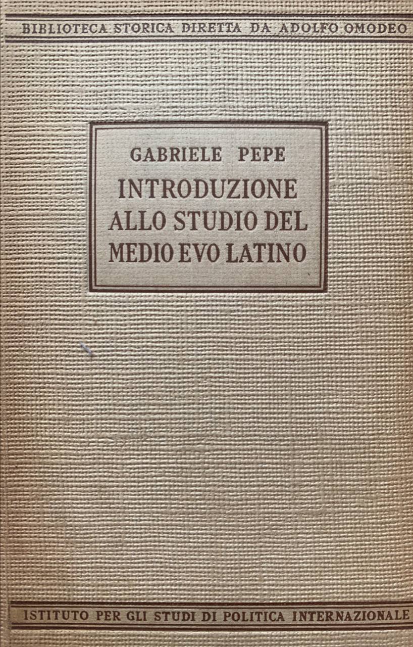 Introduzione allo studio del Medio Evo latino - copertina