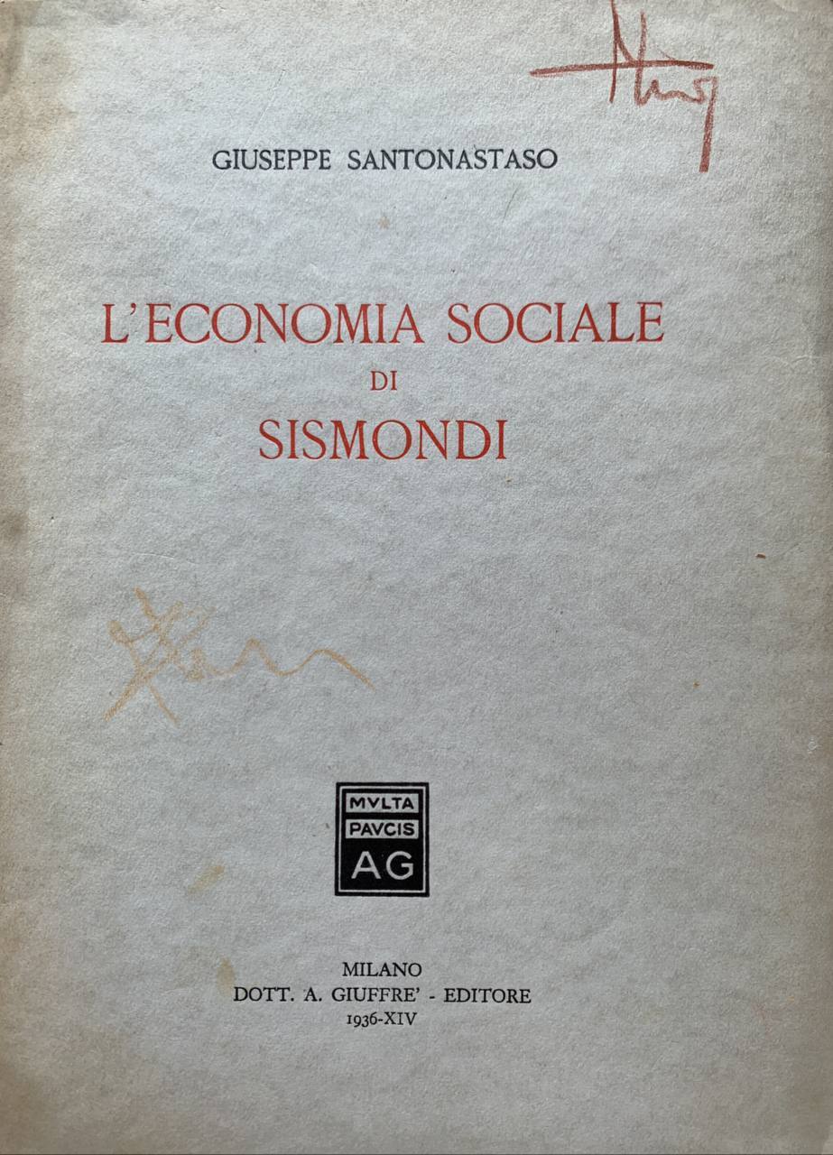 L'economia sociale di Sismondi - copertina