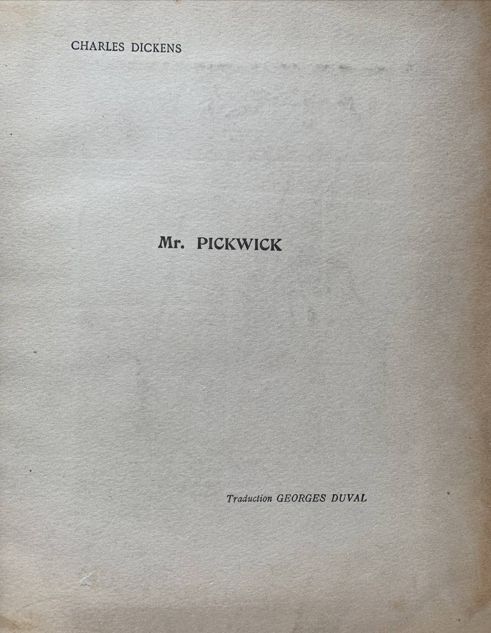 Mr. Pickwick - copertina