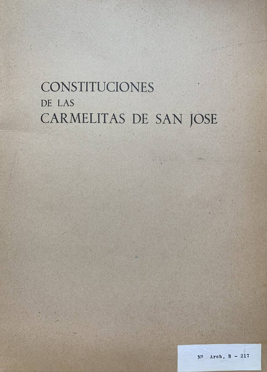 Constituciones de las Carmelitas de San Jose - copertina