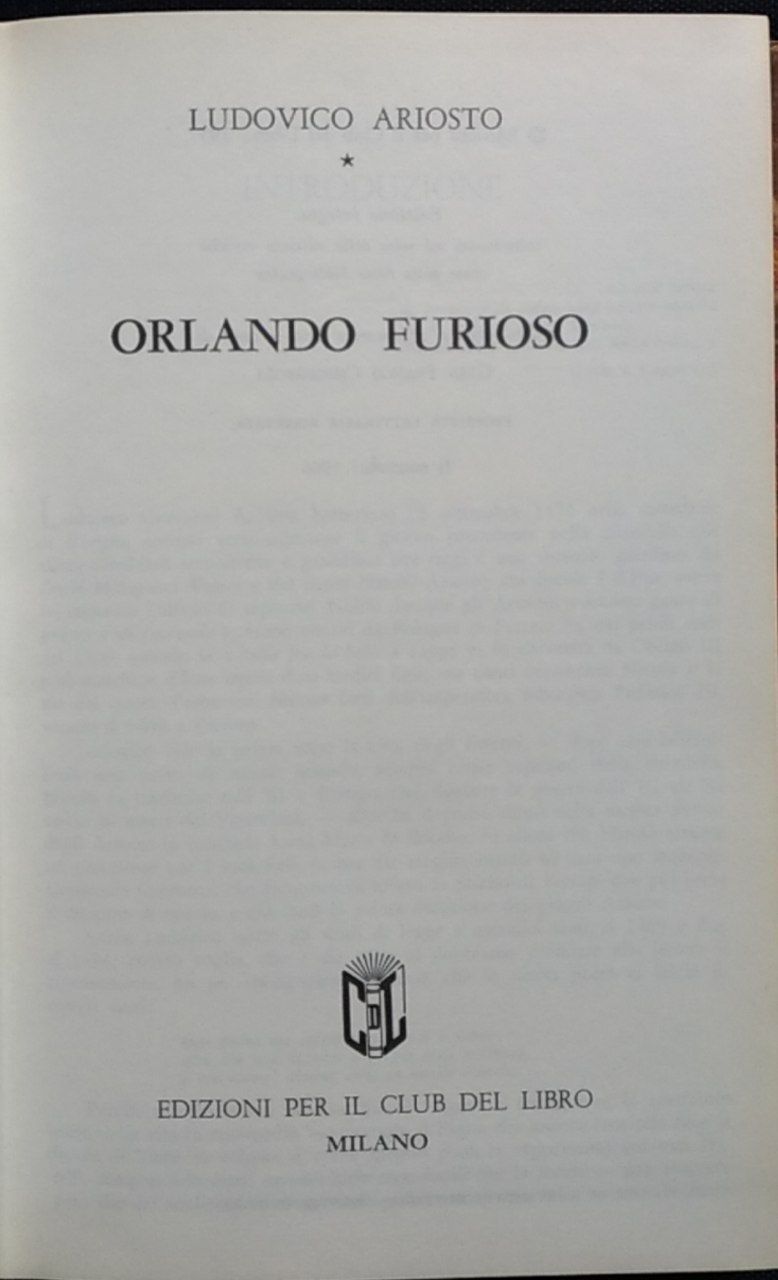 Orlando Furioso - copertina