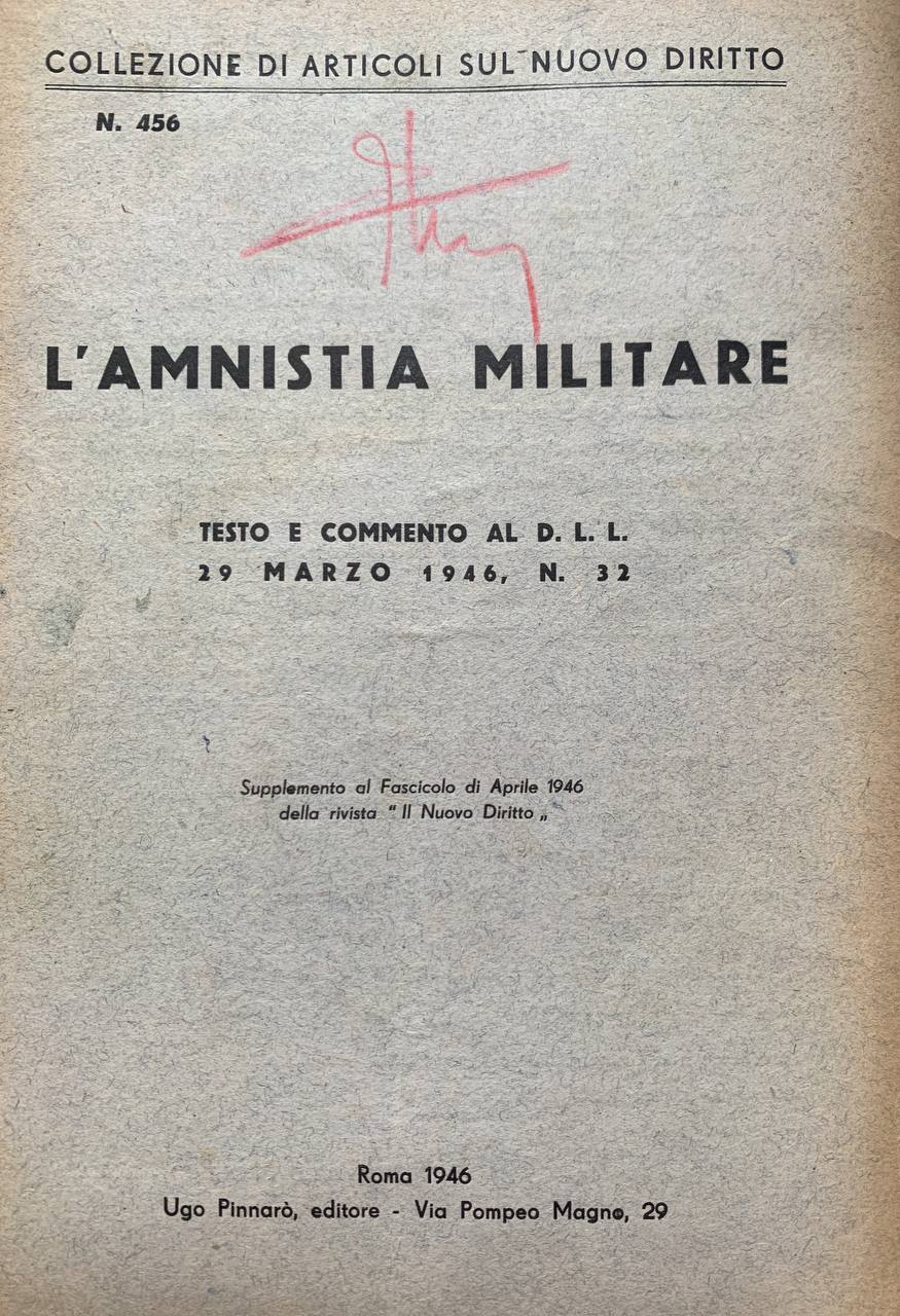 L'amnistia militare - copertina