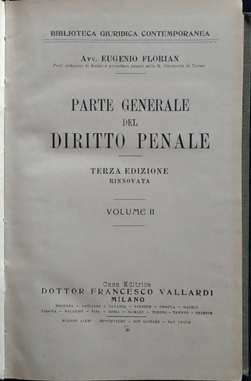 Parte generale del diritto penale. Volume II - copertina