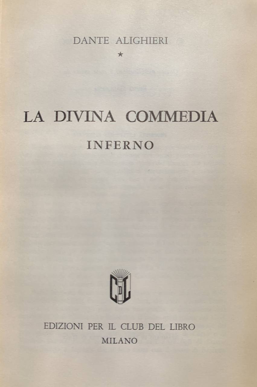 La divina commedia. Inferno - copertina
