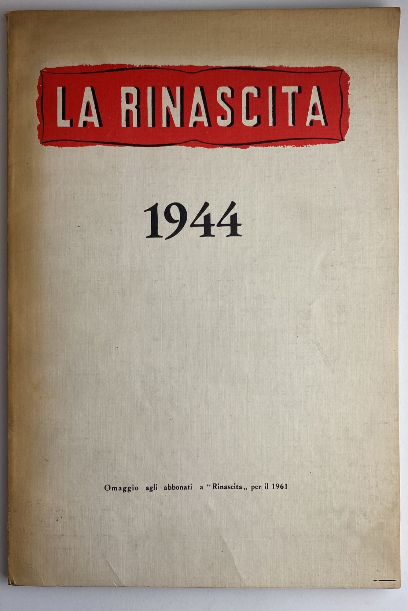 La rinascita. 1944 - copertina