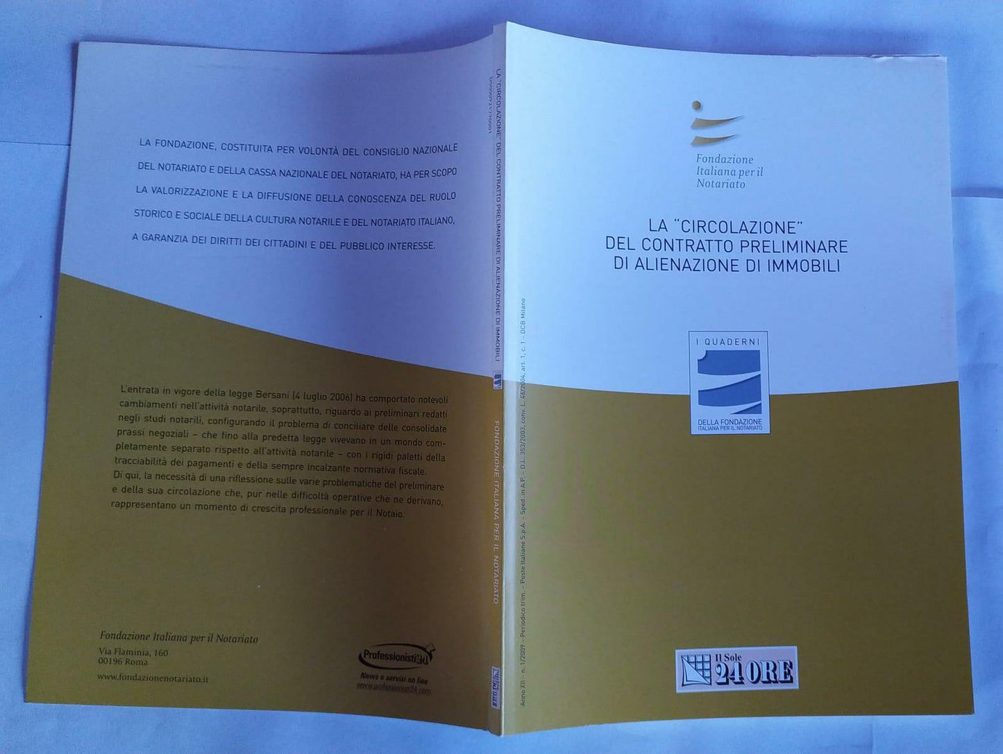 La circolazione del contratto preliminare di alienazione di immobili : atti del Convegno, Stresa, 27 settembre 2008 - copertina