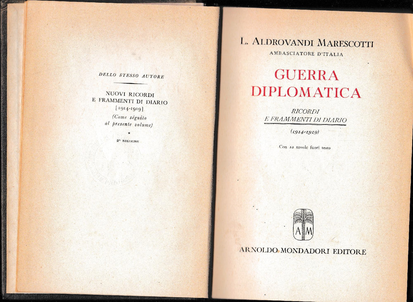 Guerra diplomatica. Ricordi e frammenti di un diario (1914-1919) - copertina