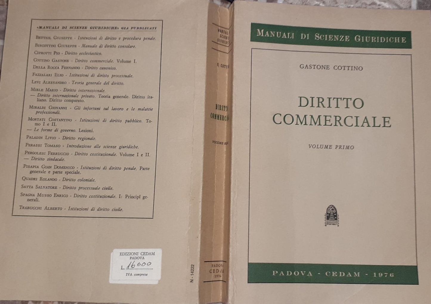 Diritto commerciale Volume primo - copertina