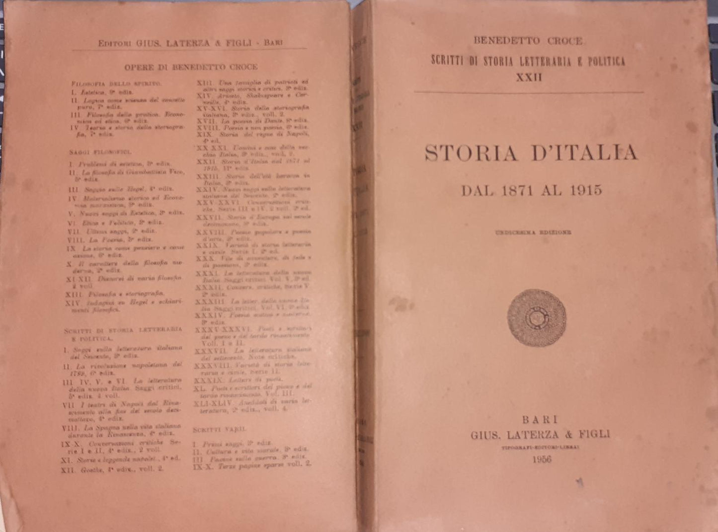 Storia d'Italia dal 1871 al 1915 - copertina