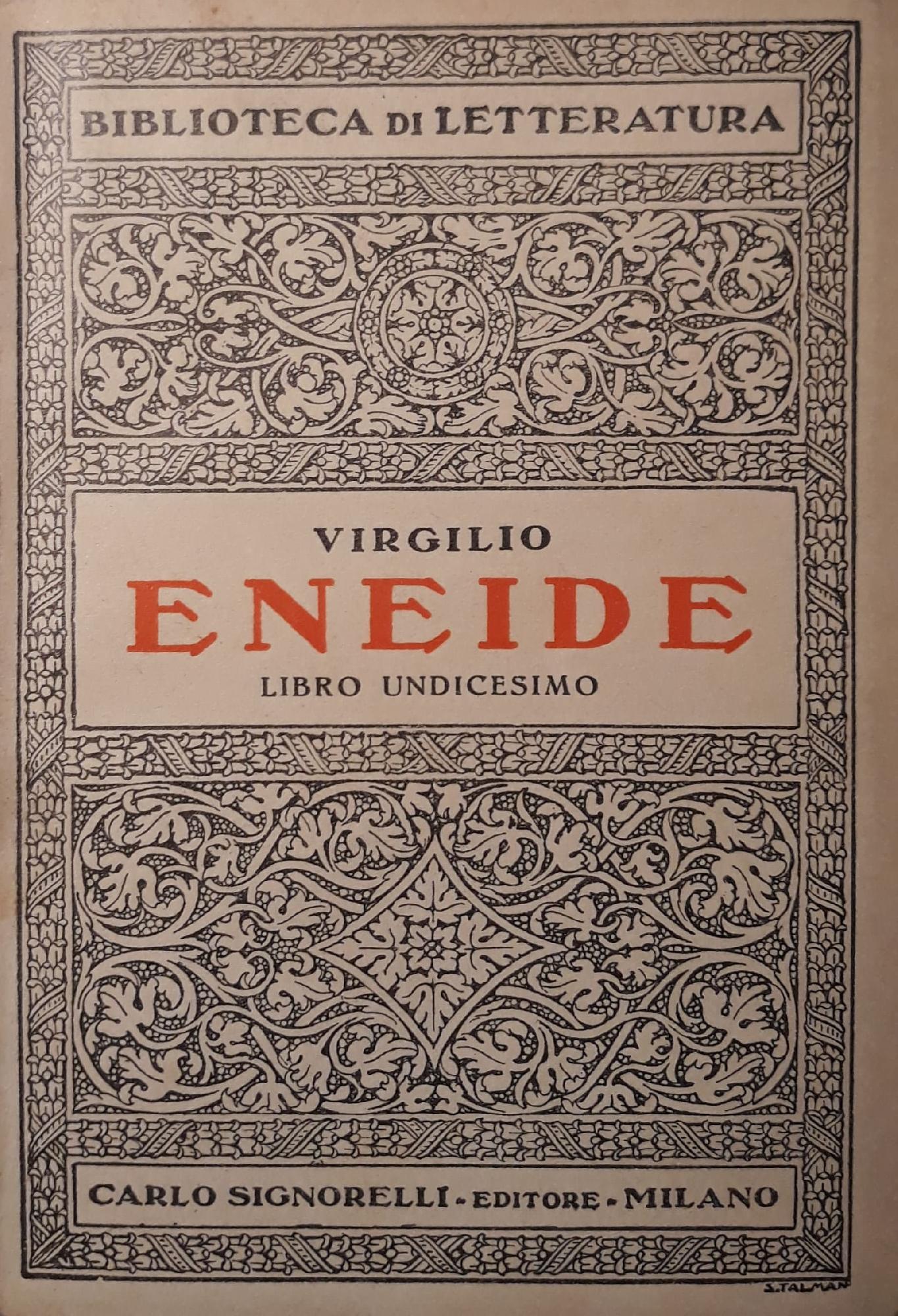 Eneide: libro undicesimo - copertina
