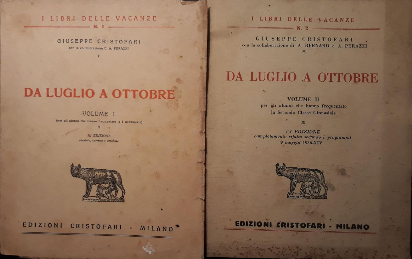 I libri delle vacanze - Da Luglio a Ottobre: Volume I p.145; Volume II p.168 - copertina