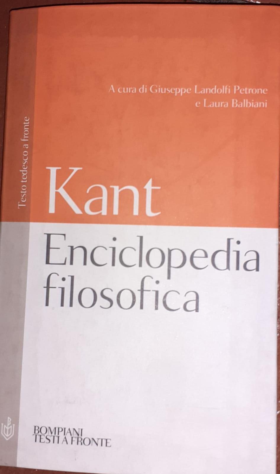 Enciclopedia filosofica : con un'appendice sull'attività didattica di Kant - copertina