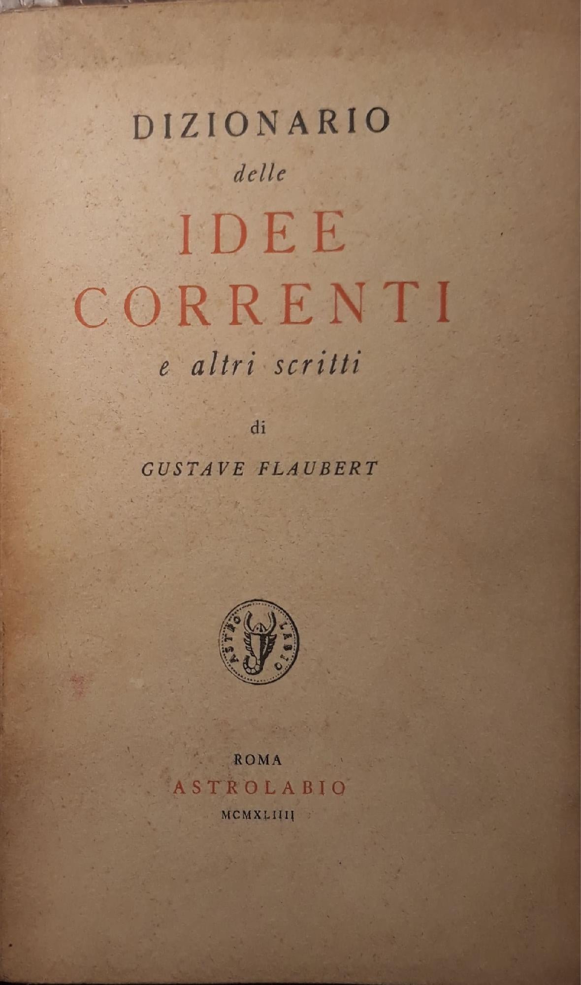 Dizionario delle idee correnti e altri scritti - copertina