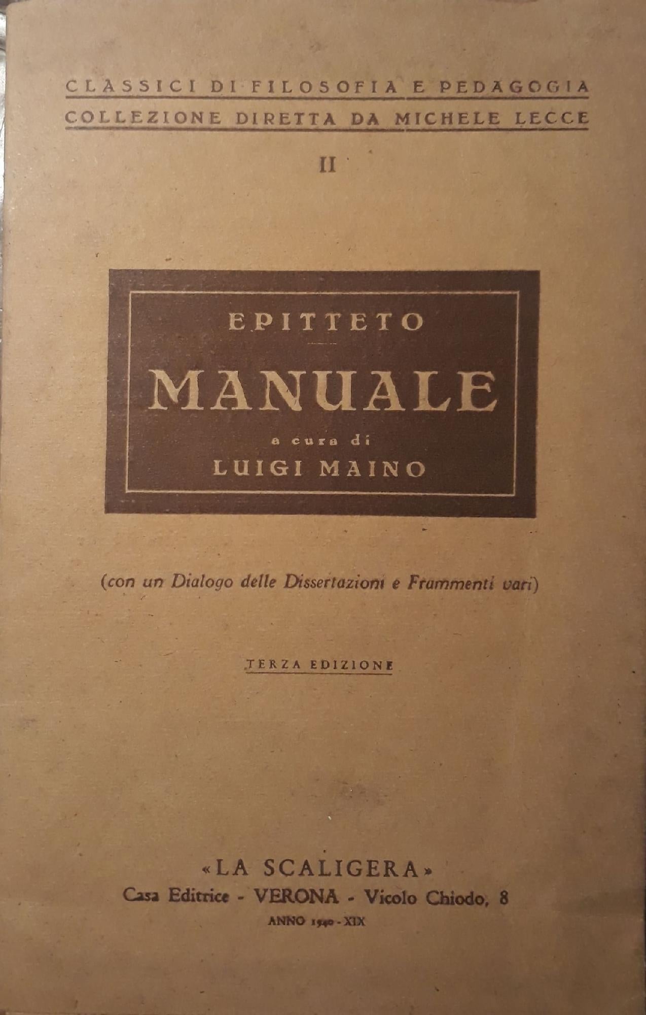 Epitteto: Manuale - copertina