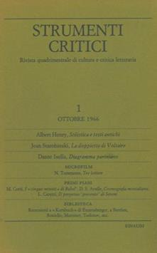 Strumenti critici: rivista quadrimestrale di cultura e critica letteraria Vol.1 - copertina