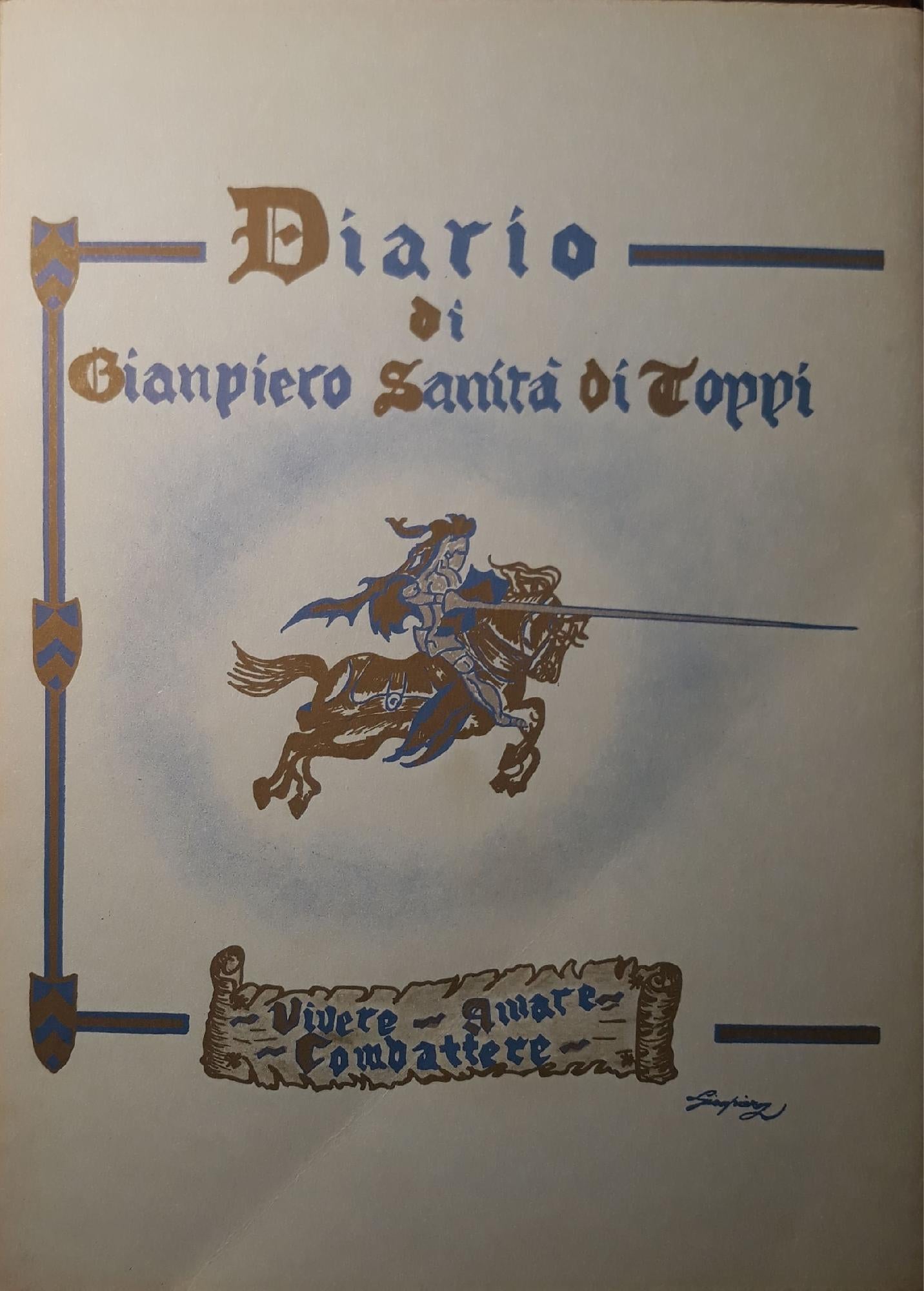 Diario di Giampiero Sanità di Toppi: vivere amare combattere - copertina