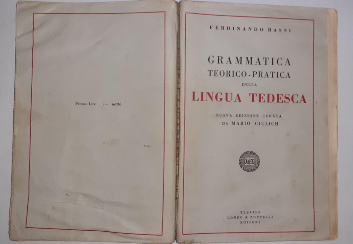 Grammatica teorico-pratica della lingua tedesca - copertina