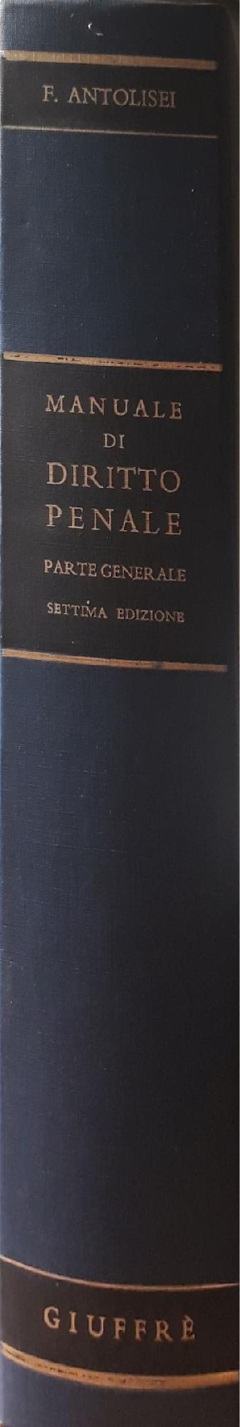 Manuale di diritto penale: parte generale - copertina