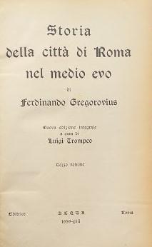 Storia della città di Roma nel medio evo, terzo volume - copertina