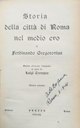 Storia della città di Roma nel medio evo, volume VIII - copertina