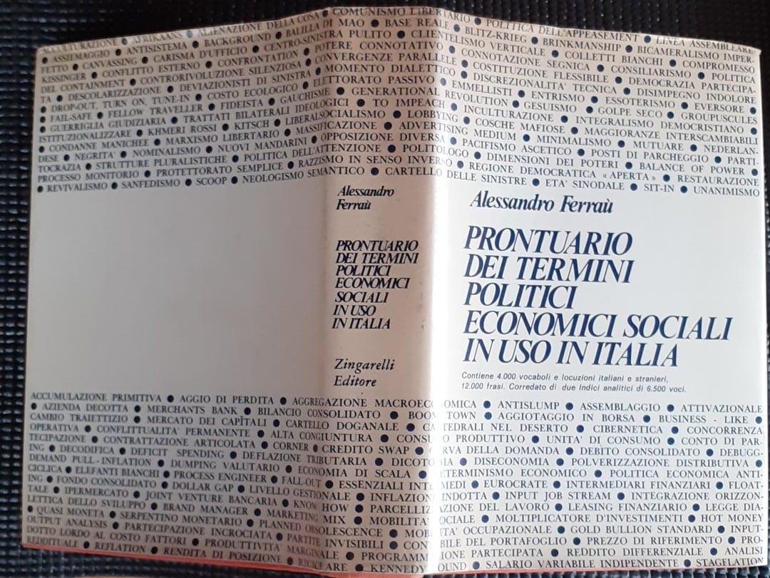 Prontuario dei termini politici economici sociali in uso in Italia - copertina